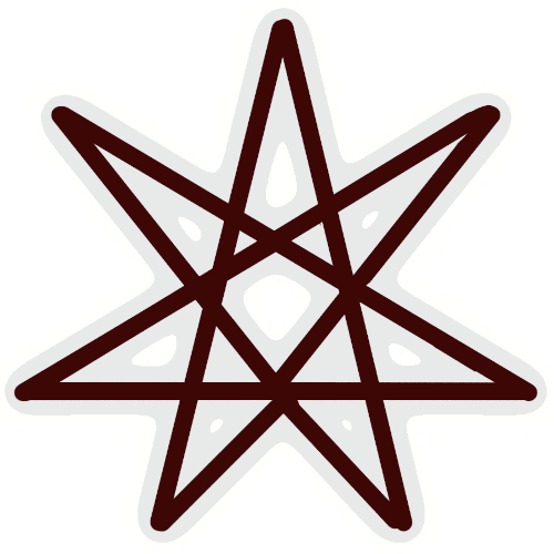 image of a seven pointed elven star otherkin symbol with a white outline